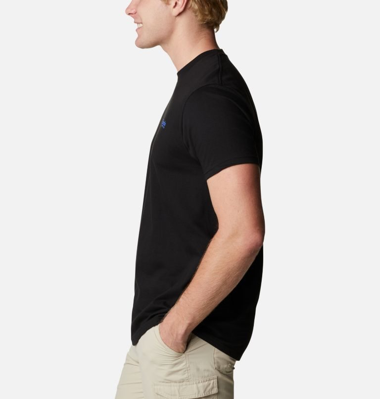 Men's Columbia PFG Hooked Graphic T Shirts Black | CA-WC386