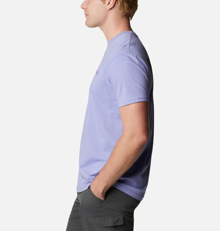 Men's Columbia PFG James Graphic T Shirts Lavender | CA-D0L58