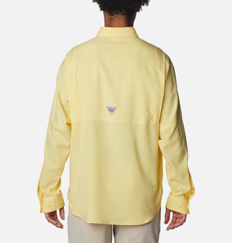 Men's Columbia PFG Jekyll Island Long Sleeve Shirts Yellow | CA-A6C13