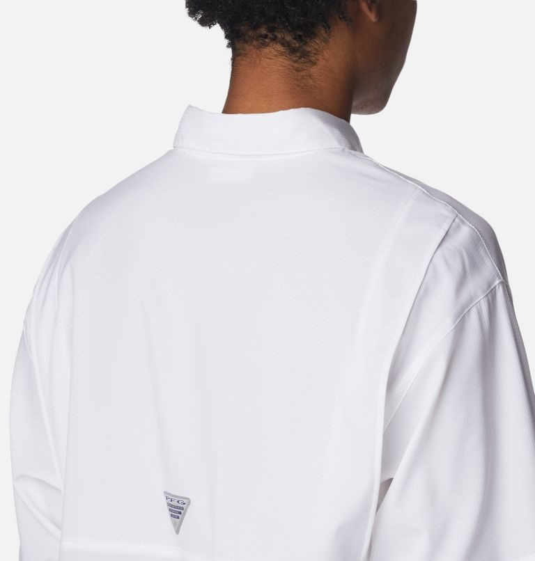 Men's Columbia PFG Jekyll Island Long Sleeve Shirts White | CA-E4380