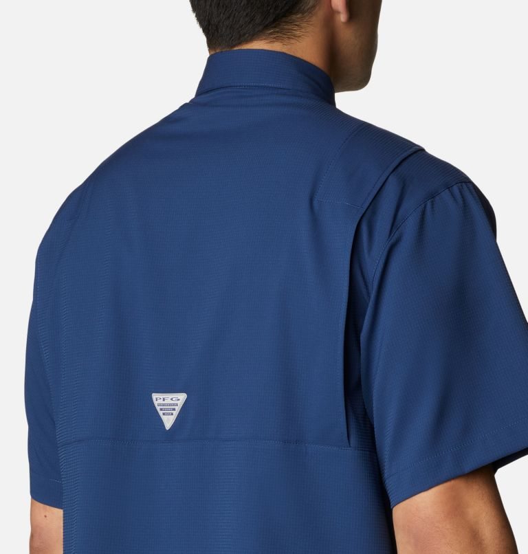 Men's Columbia PFG Jekyll Island Short Sleeve Shirts Navy | CA-G3A08