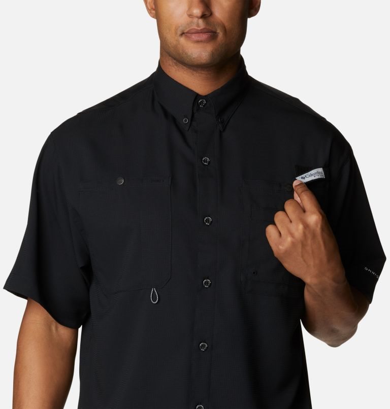 Men's Columbia PFG Jekyll Island Short Sleeve Shirts Black | CA-OL08A