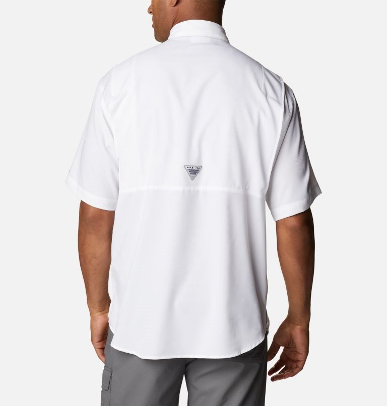Men's Columbia PFG Jekyll Island Short Sleeve Shirts White | CA-XL31C