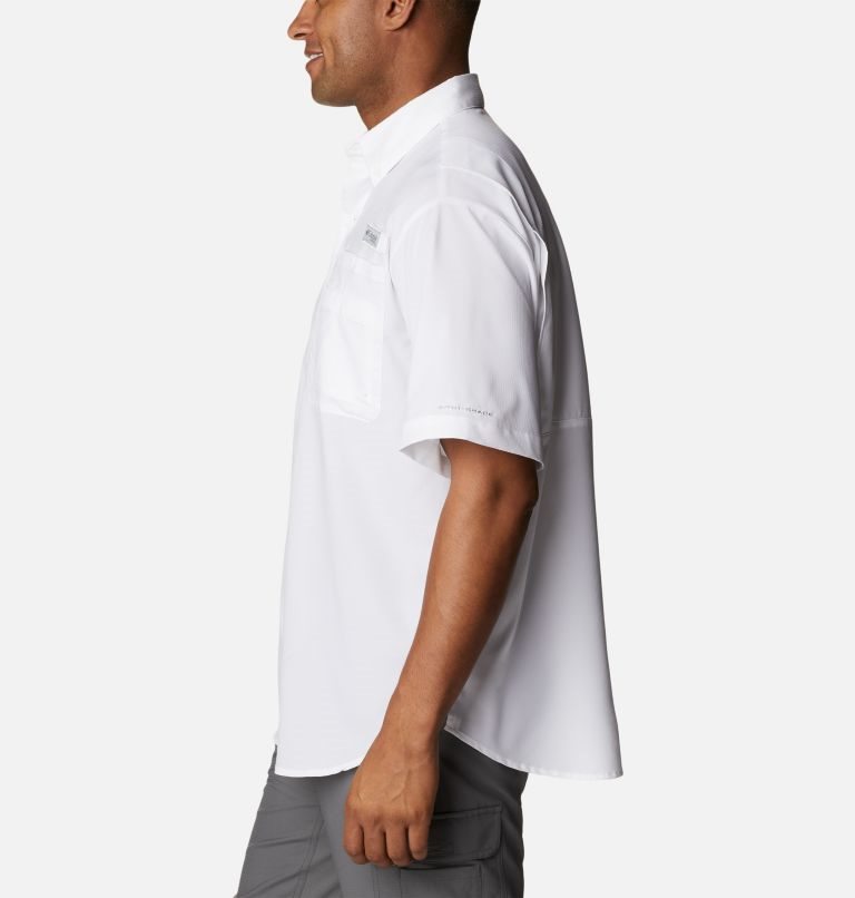 Men's Columbia PFG Jekyll Island Short Sleeve Shirts White | CA-XL31C