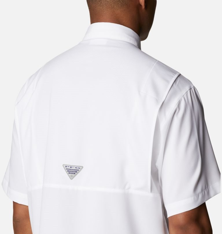 Men's Columbia PFG Jekyll Island Short Sleeve Shirts White | CA-XL31C
