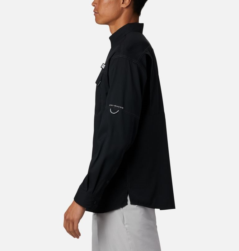 Men's Columbia PFG Low Drag Offshore Long Sleeve Shirts Black | CA-IAL6C