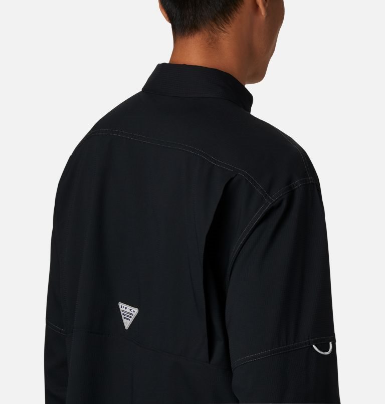 Men's Columbia PFG Low Drag Offshore Long Sleeve Shirts Black | CA-IAL6C