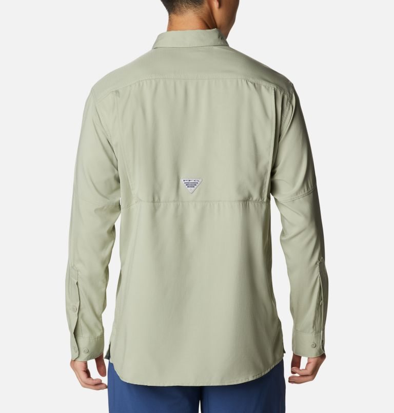 Men's Columbia PFG Low Drag Offshore Long Sleeve Shirts Olive | CA-MA16C