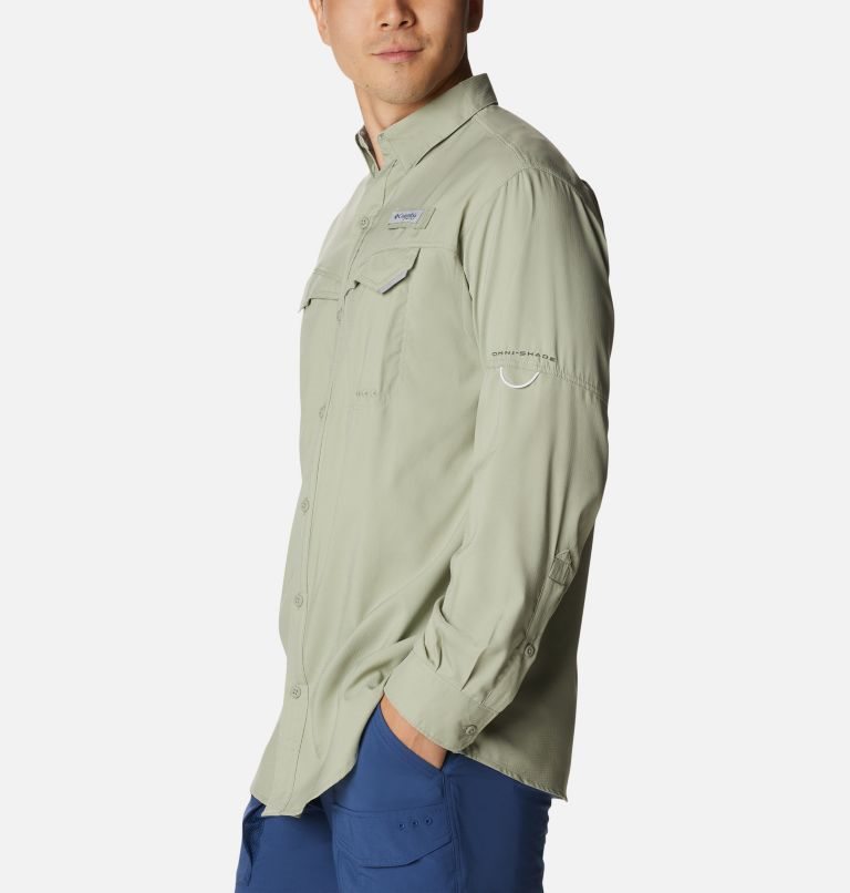 Men's Columbia PFG Low Drag Offshore Long Sleeve Shirts Olive | CA-MA16C