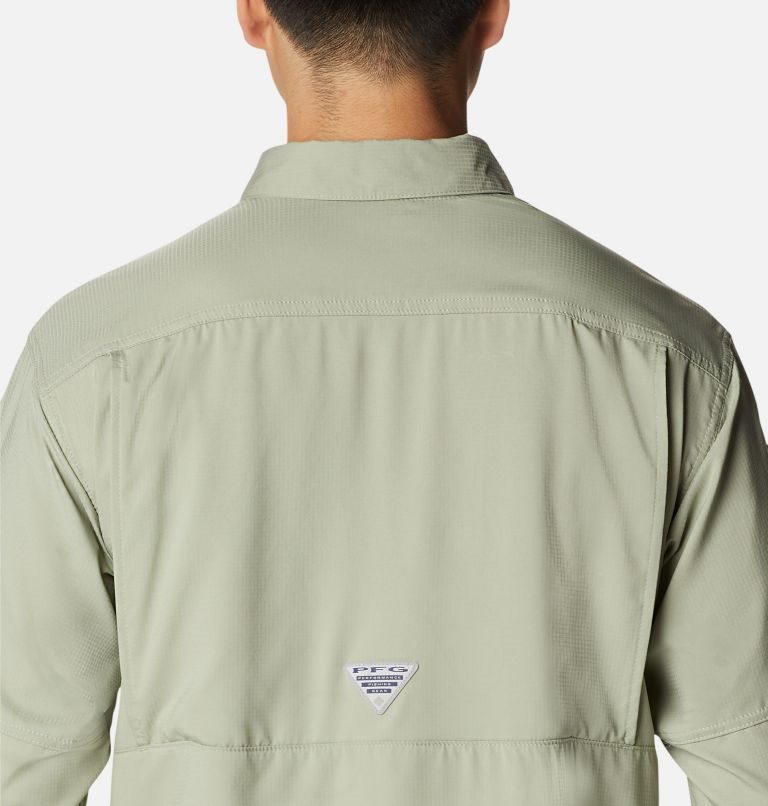 Men's Columbia PFG Low Drag Offshore Long Sleeve Shirts Olive | CA-MA16C