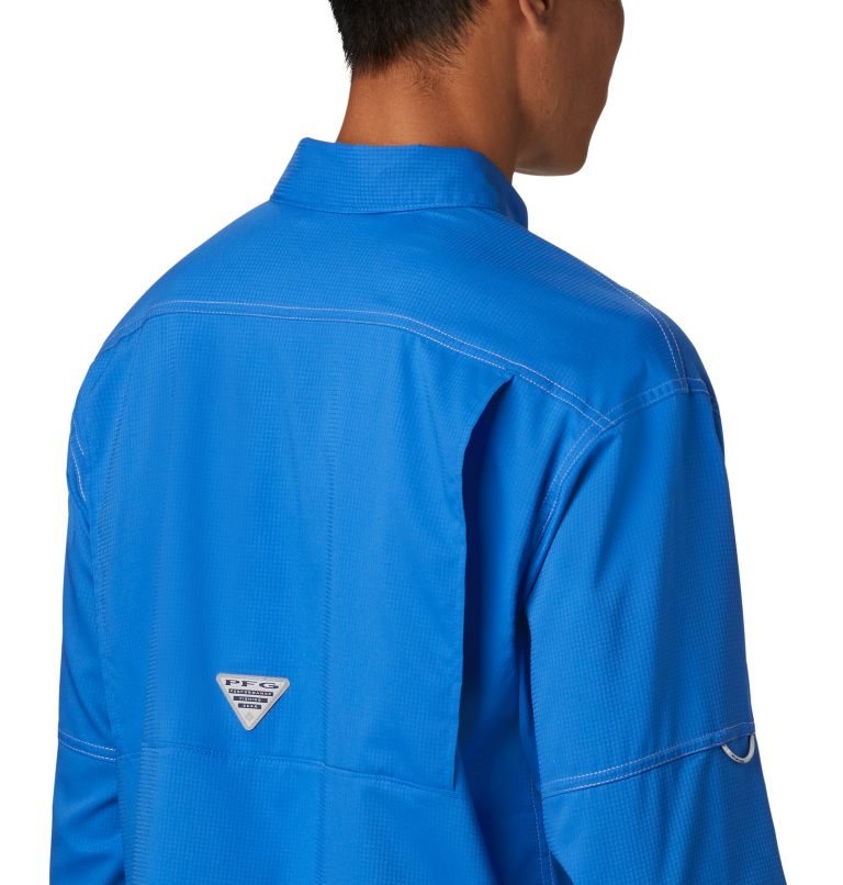 Men's Columbia PFG Low Drag Offshore Long Sleeve Shirts Blue | CA-V3A40