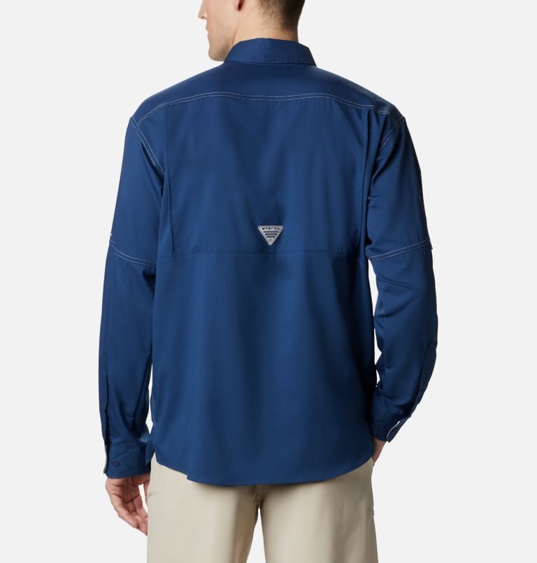 Men's Columbia PFG Low Drag Offshore Long Sleeve Shirts Navy | CA-Z8C43