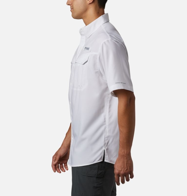 Men's Columbia PFG Low Drag Offshore Short Sleeve Shirts White | CA-D18L3