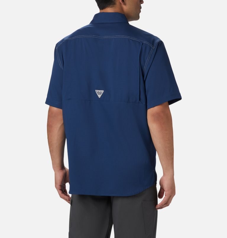 Men's Columbia PFG Low Drag Offshore Short Sleeve Shirts Navy | CA-L4C30