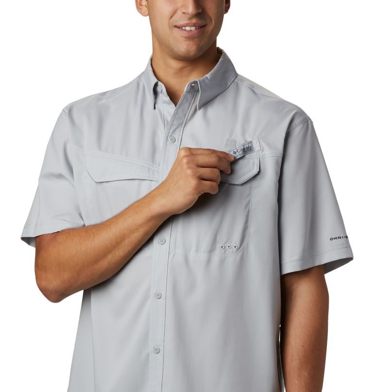 Men's Columbia PFG Low Drag Offshore Short Sleeve Shirts Light Grey | CA-N01LC