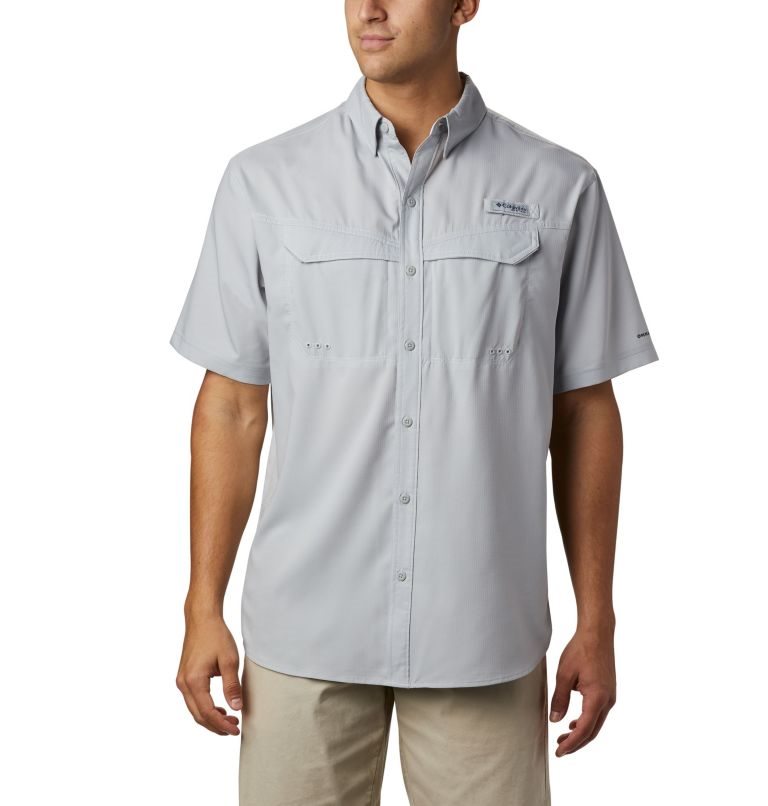 Men\'s Columbia PFG Low Drag Offshore Short Sleeve Shirts Light Grey | CA-N01LC