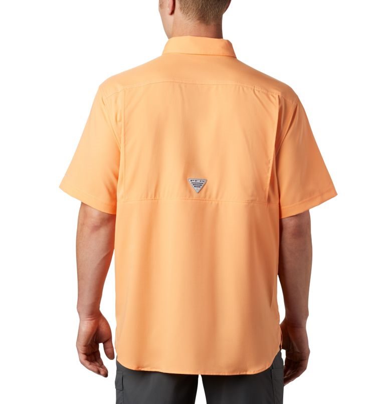 Men's Columbia PFG Low Drag Offshore Short Sleeve Shirts Orange | CA-V0L14