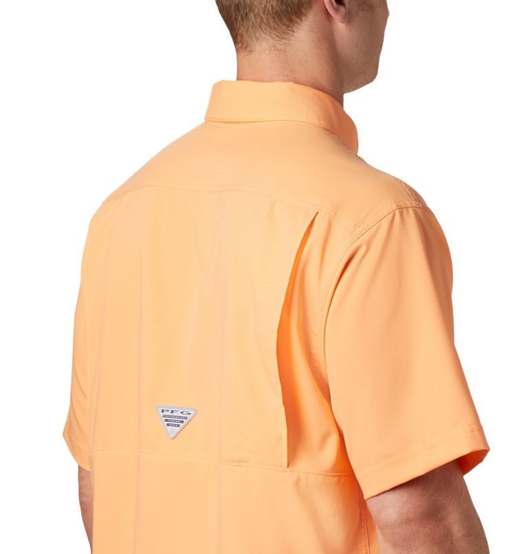 Men's Columbia PFG Low Drag Offshore Short Sleeve Shirts Orange | CA-V0L14