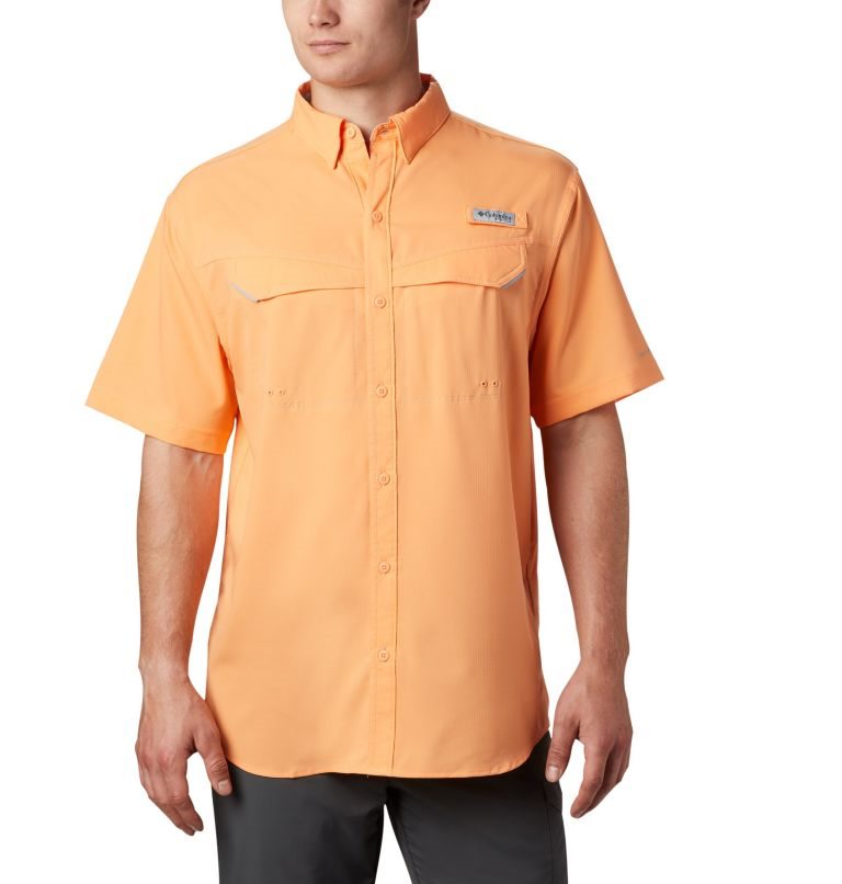 Men\'s Columbia PFG Low Drag Offshore Short Sleeve Shirts Orange | CA-V0L14