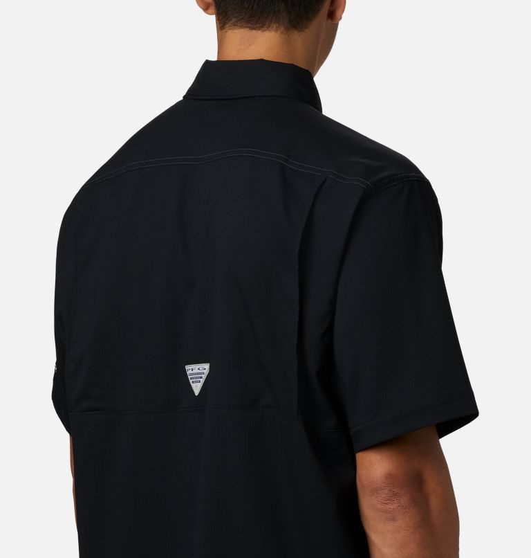 Men's Columbia PFG Low Drag Offshore Short Sleeve Shirts Black | CA-XC634