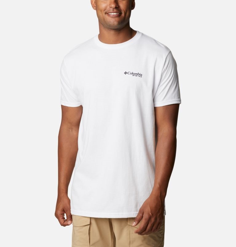 Men's Columbia PFG Mabel Graphic T Shirts White | CA-J30CA