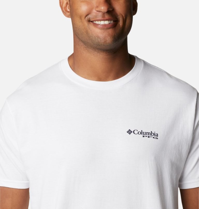 Men's Columbia PFG Mabel Graphic T Shirts White | CA-J30CA