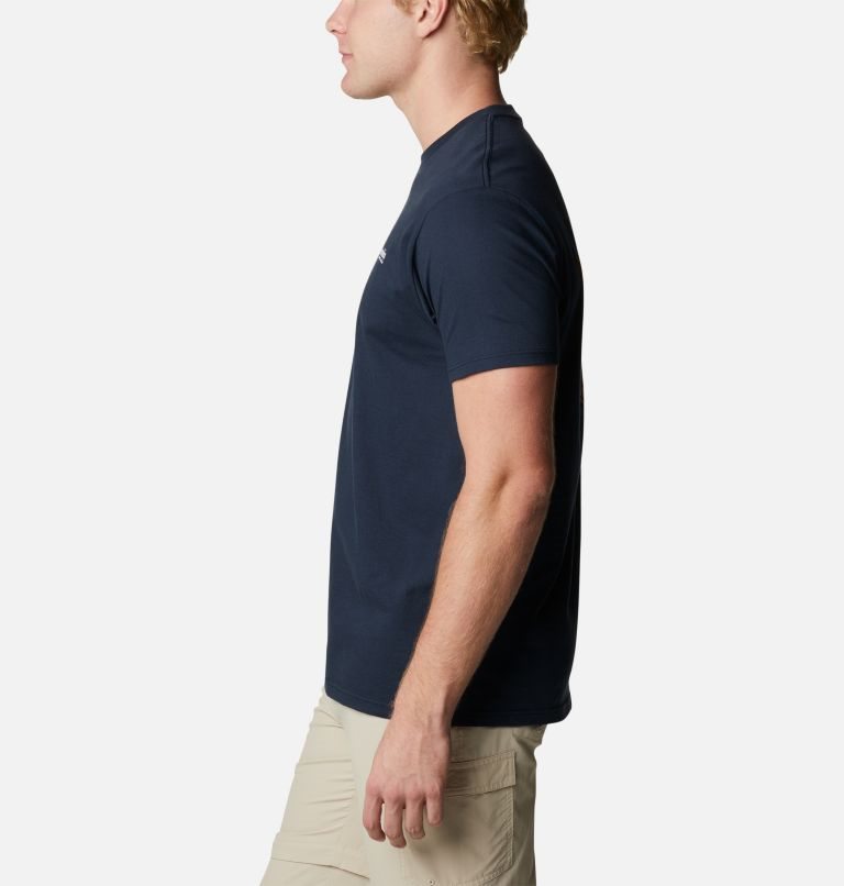 Men's Columbia PFG Mabel Graphic T Shirts Navy | CA-Y683C