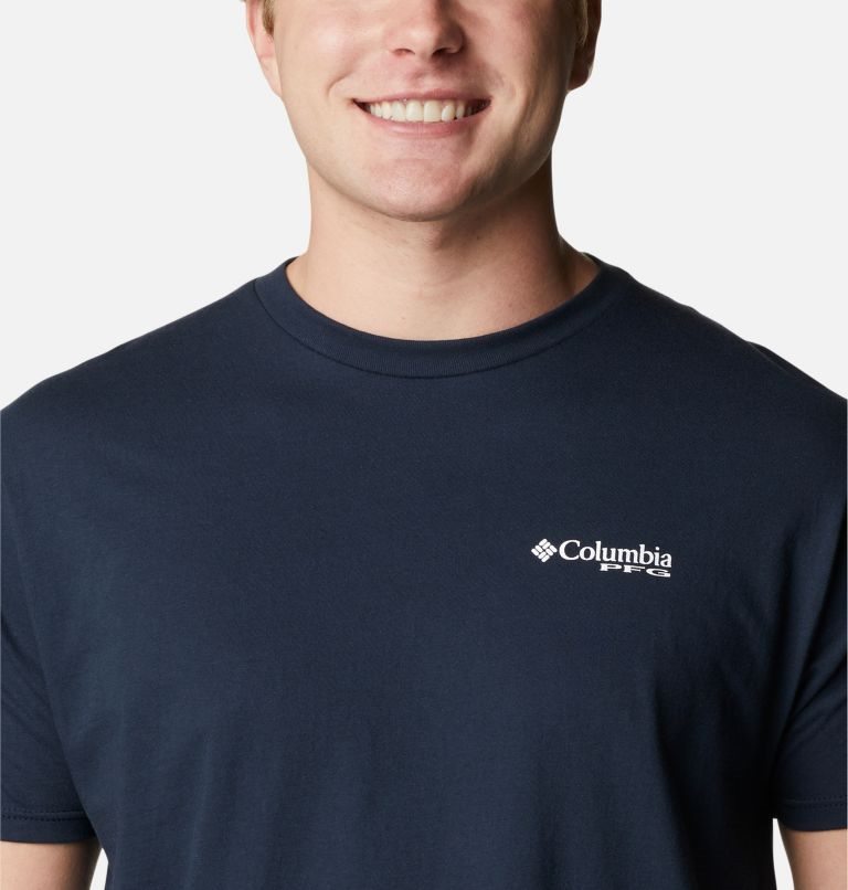 Men's Columbia PFG Mabel Graphic T Shirts Navy | CA-Y683C