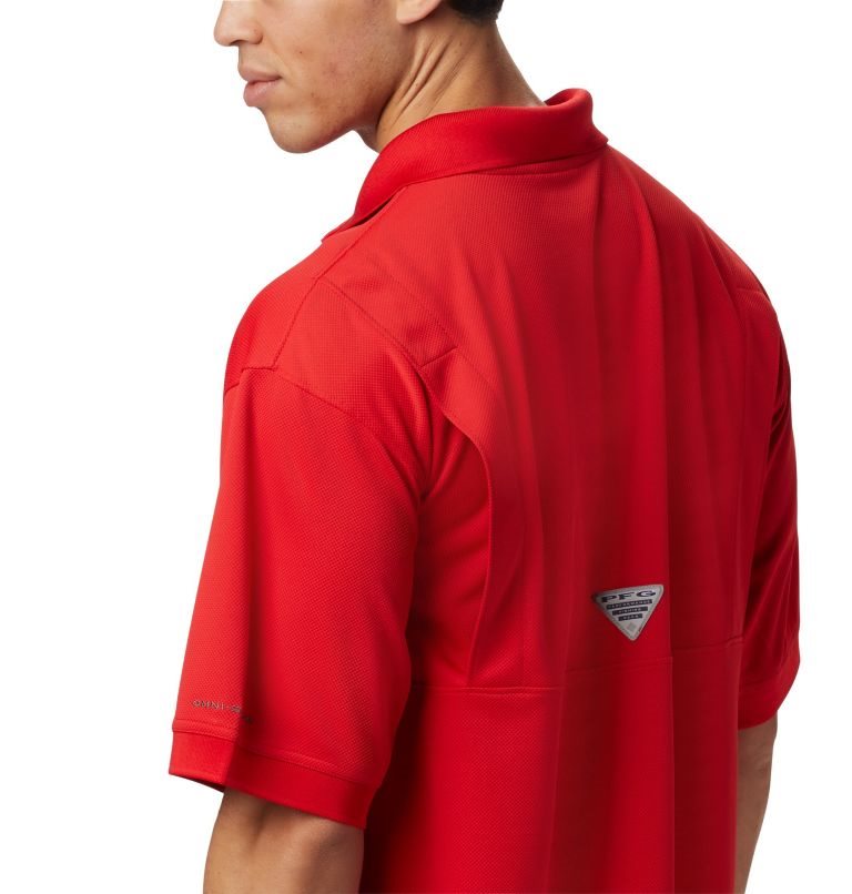 Men's Columbia PFG Perfect Cast Polo Shirts Red | CA-DL315