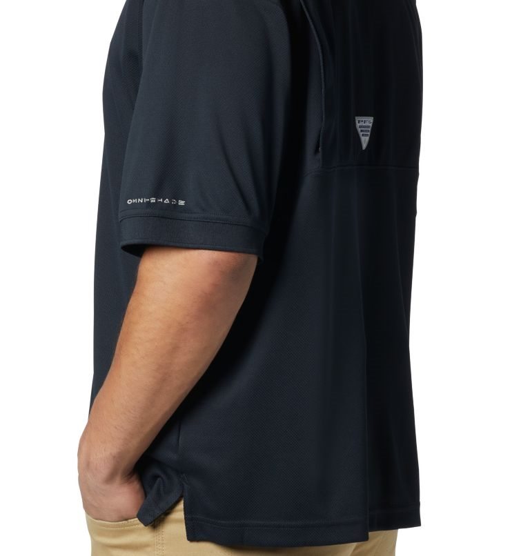 Men's Columbia PFG Perfect Cast Polo Shirts Black | CA-R658A