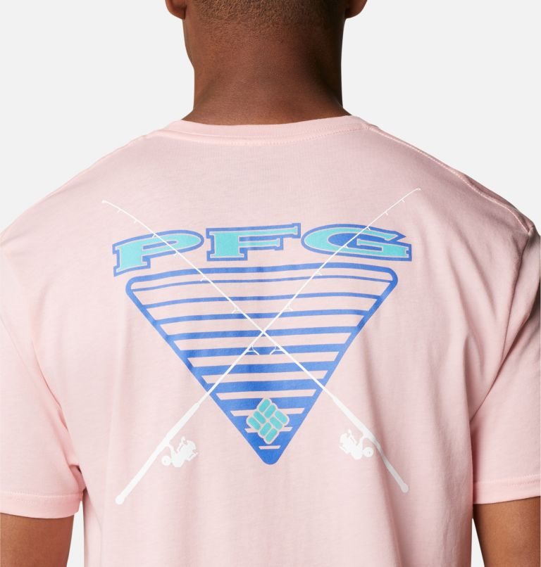 Men's Columbia PFG Reel Graphic T Shirts Pink | CA-C536A