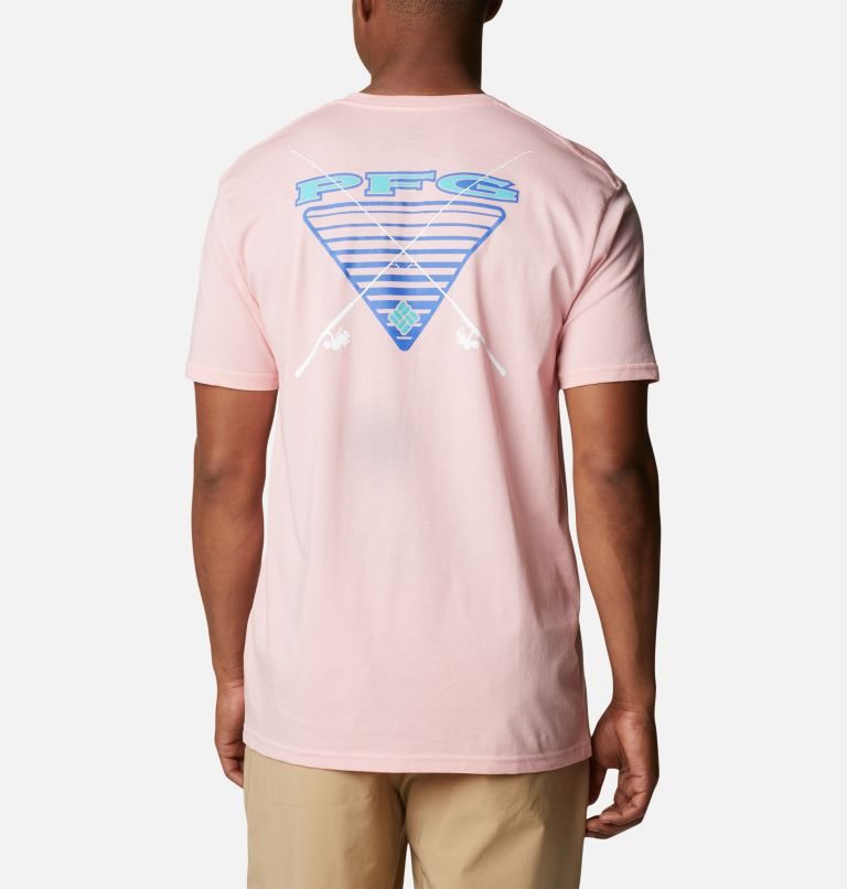 Men\'s Columbia PFG Reel Graphic T Shirts Pink | CA-C536A