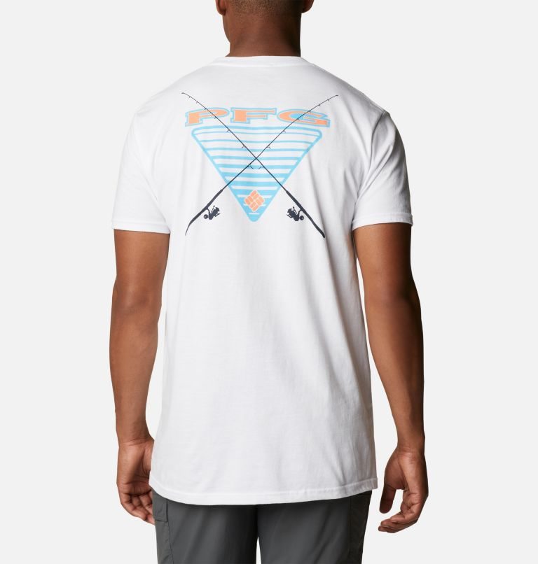 Men\'s Columbia PFG Reel Graphic T Shirts White | CA-V38CA