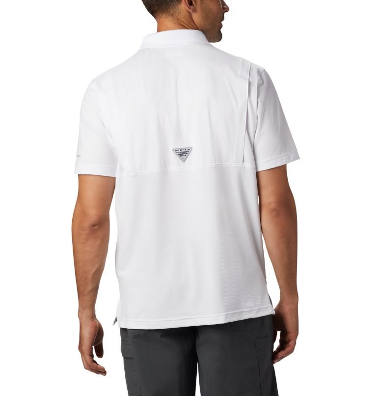 Men's Columbia PFG Skiff Cast Polo Shirts White | CA-H0LA3