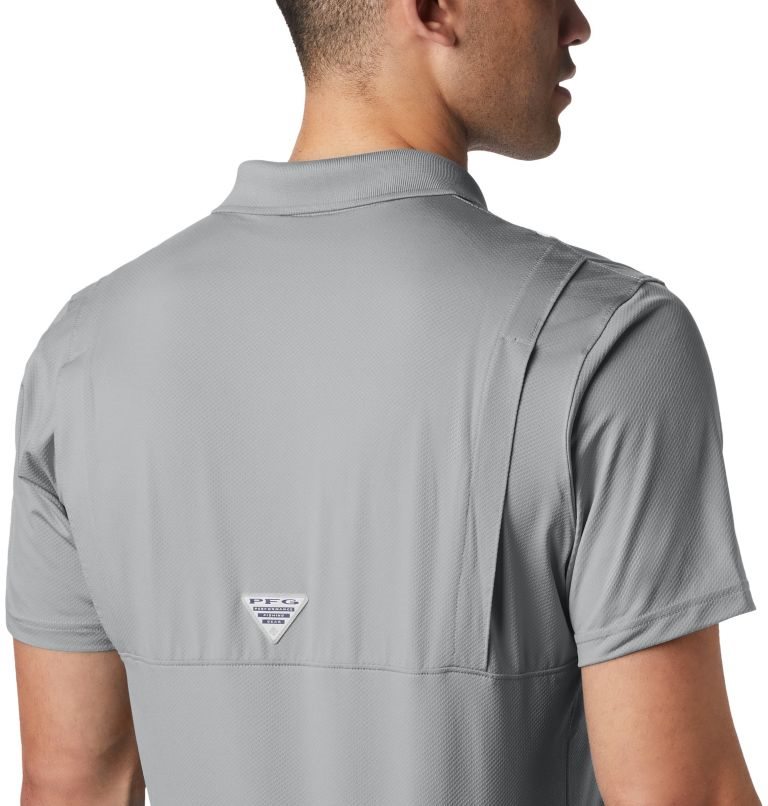Men's Columbia PFG Skiff Cast Polo Shirts Grey | CA-S130L