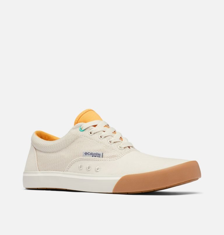 Men's Columbia PFG Slack Tide Lace Slip On Sneakers Cream | CA-RL5AC
