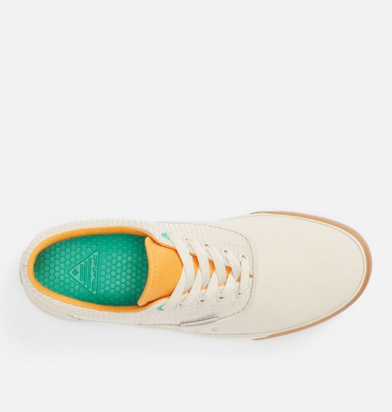 Men's Columbia PFG Slack Tide Lace Slip On Sneakers Cream | CA-RL5AC