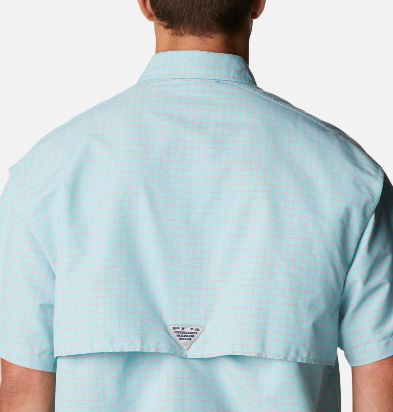 Men's Columbia PFG Super Bahama Short Sleeve Shirts Turquoise | CA-V0CL1