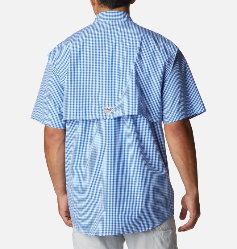 Men's Columbia PFG Super Bonehead Classic Short Sleeve Shirts Blue | CA-C03LA