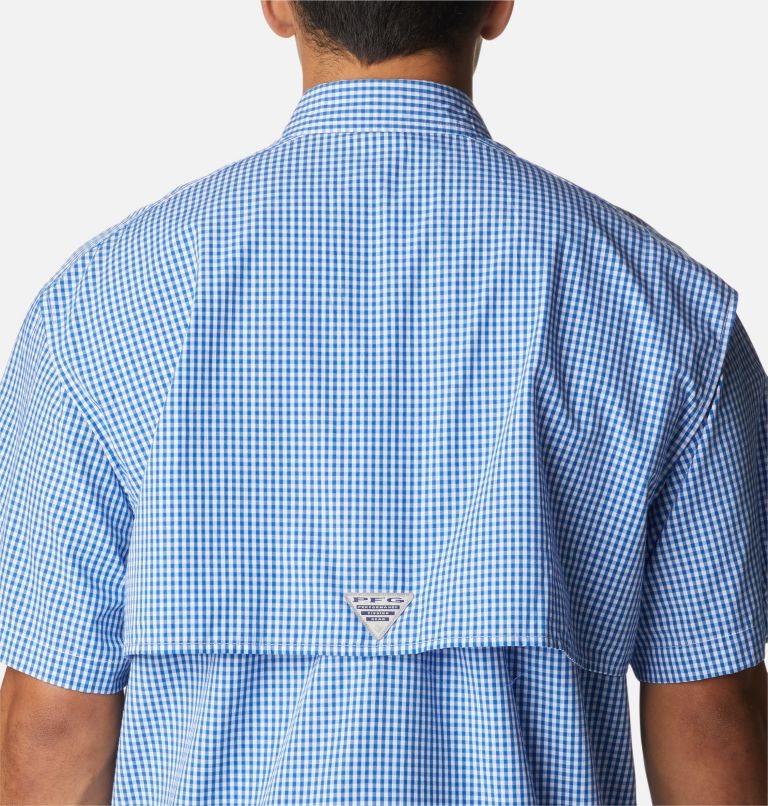 Men's Columbia PFG Super Bonehead Classic Short Sleeve Shirts Blue | CA-C03LA