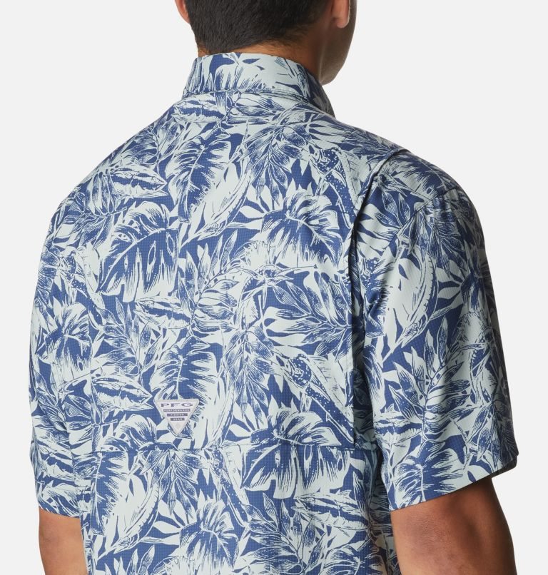 Men's Columbia PFG Super Tamiami Short Sleeve Shirts Blue | CA-H8036