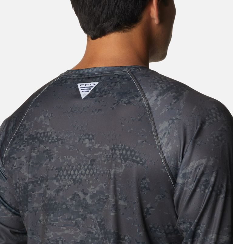 Men's Columbia PFG Super Terminal Tackle Long Sleeve Sweatshirts Camo | CA-GL30C