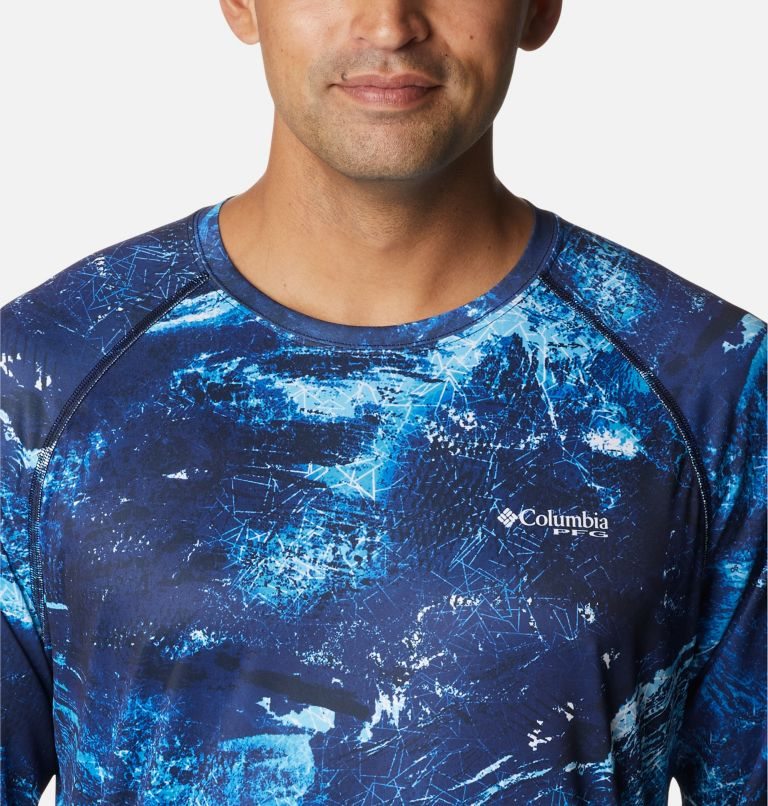 Men's Columbia PFG Super Terminal Tackle Long Sleeve Sweatshirts Blue | CA-UL840