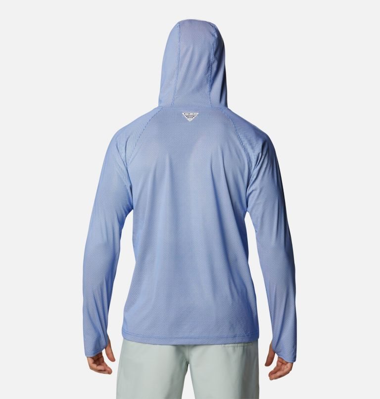 Men's Columbia PFG Terminal Deflector Ice Hoodie Light Blue | CA-L1C43