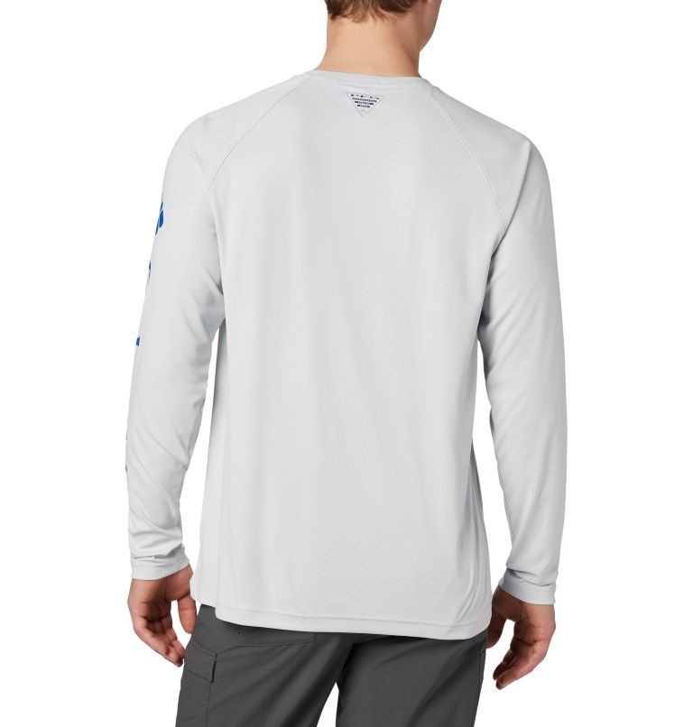 Men's Columbia PFG Terminal Deflector Long Sleeve Sweatshirts Light Grey | CA-PCA0L