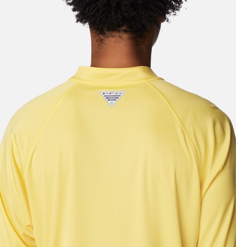 Men's Columbia PFG Terminal Tackle 1/4 Zip Sweatshirts Yellow | CA-FA05C