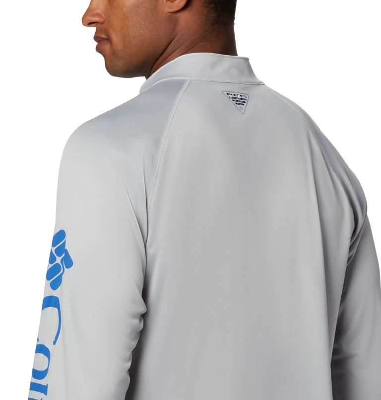 Men's Columbia PFG Terminal Tackle 1/4 Zip Sweatshirts Light Grey | CA-L0658