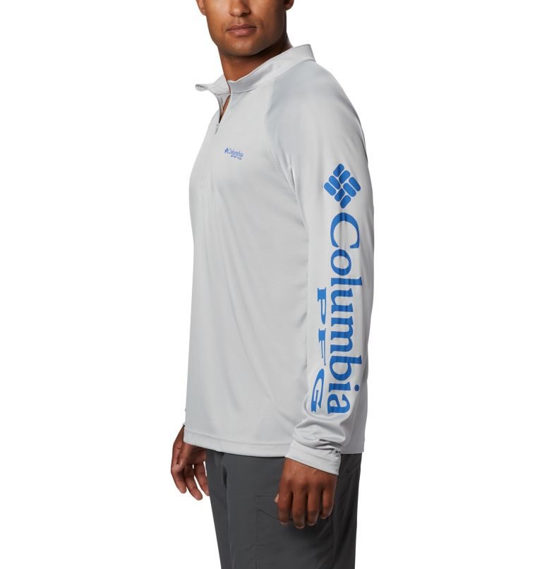 Men's Columbia PFG Terminal Tackle 1/4 Zip Sweatshirts Light Grey | CA-L0658