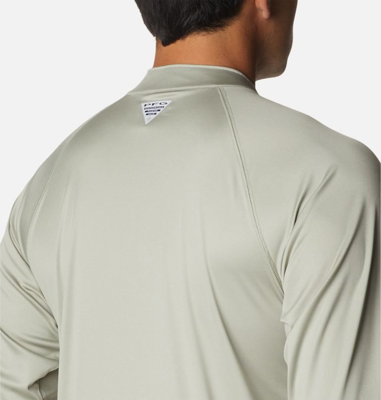 Men's Columbia PFG Terminal Tackle 1/4 Zip Sweatshirts Olive | CA-U0564