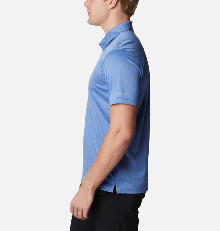 Men's Columbia PFG Terminal Tackle Heather Polo Shirts Blue | CA-ACL64